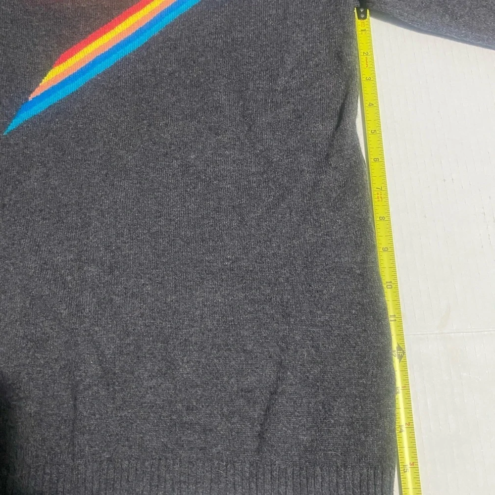 Gray Crewneck Sweater with Red Lightning Bolt